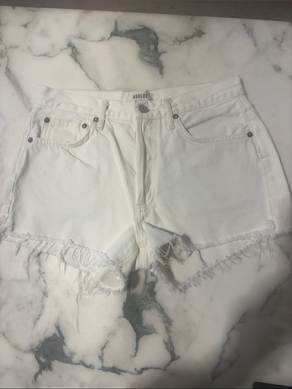 Agolde off White parker Denim Shorts